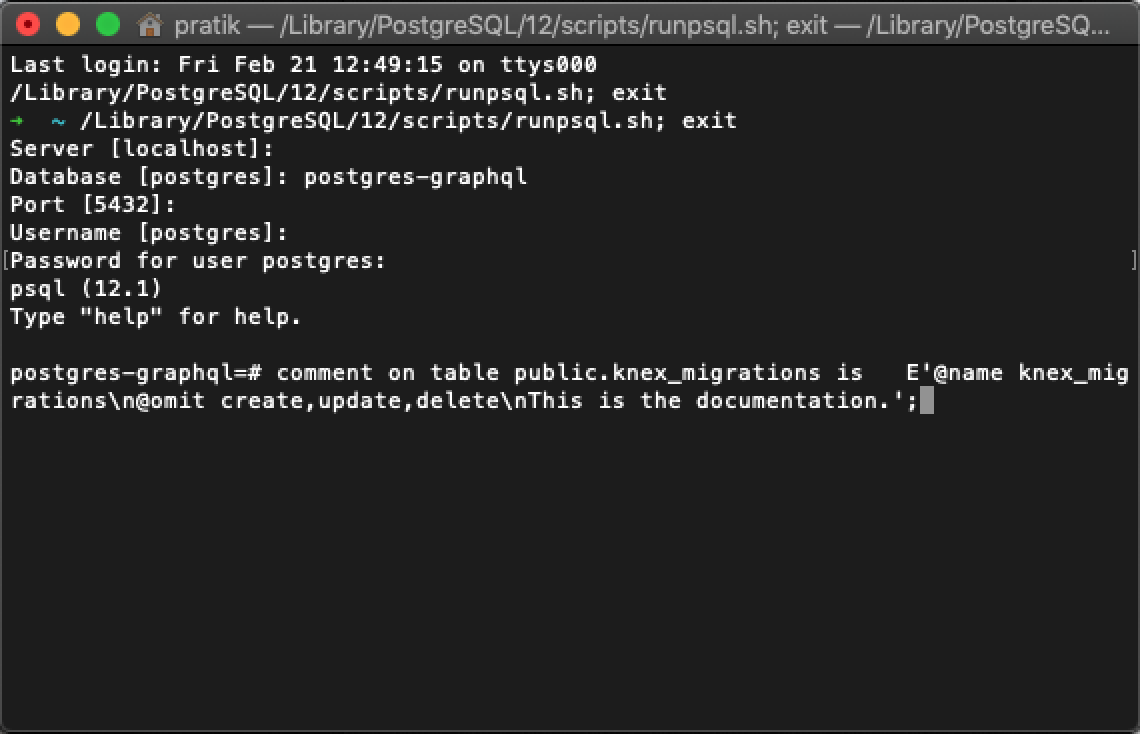 GraphQL — Omit table from generating under ‘graphiql